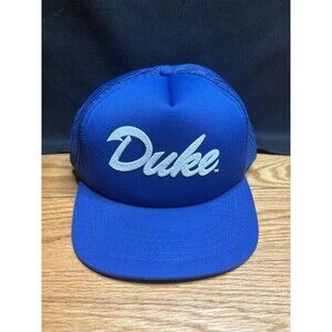 Vintage Duke University Hat Cap Snap Back Blue Logo Trucker Foam Made In Korea